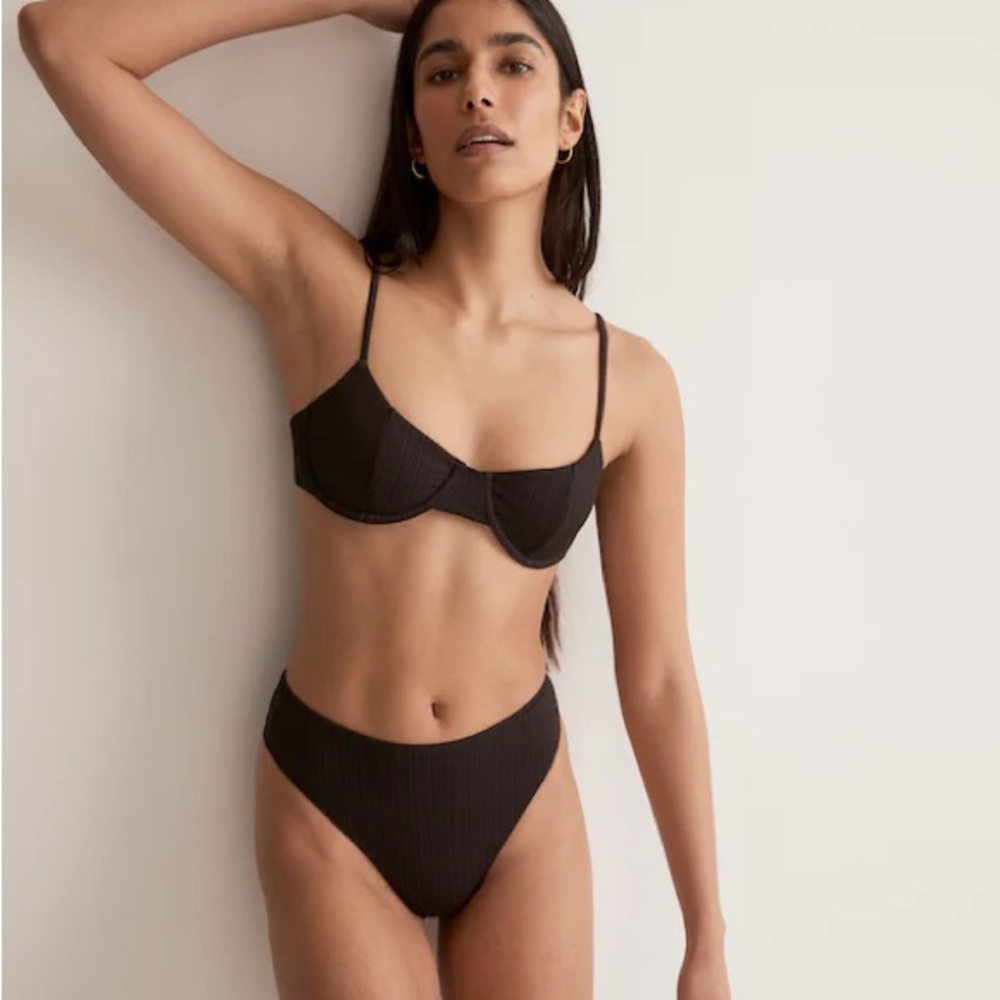 Frankies Bikini Pam Plisse Top and Bottom